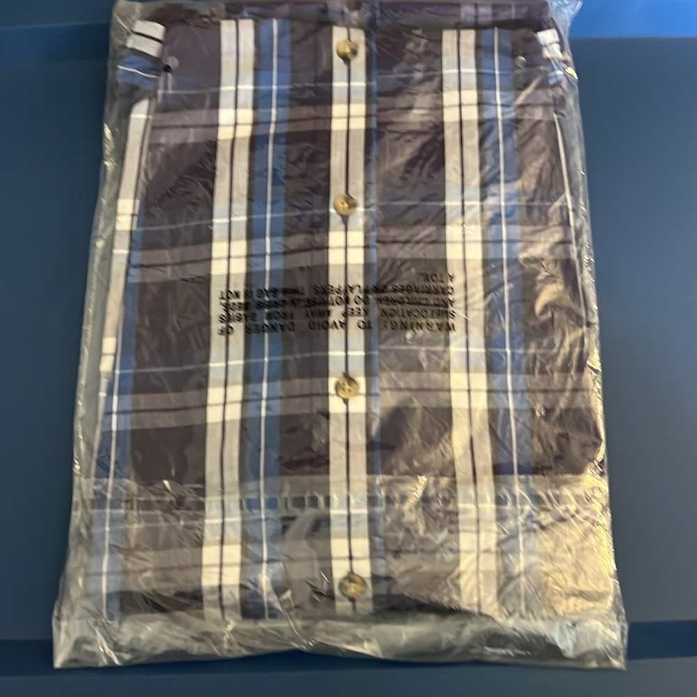Men's Royal and Purple Plaid Shirt size 5XLB - Picture 2 of 3